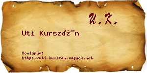 Uti Kurszán névjegykártya